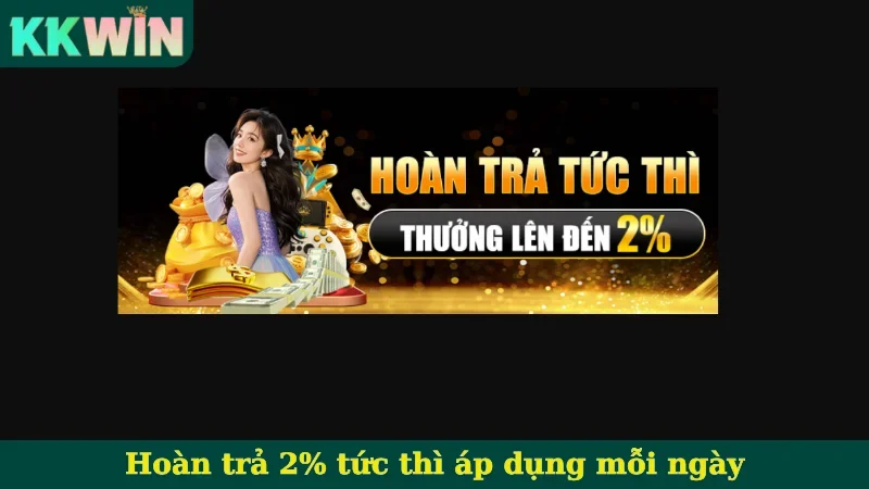 Hoàn trả 2% tức thì áp dụng mỗi ngày