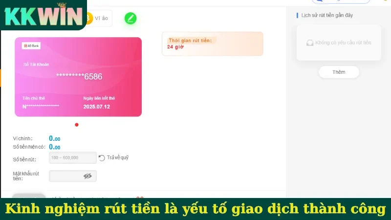 Kinh nghiệm rút tiền là yếu tố giao dịch thành công