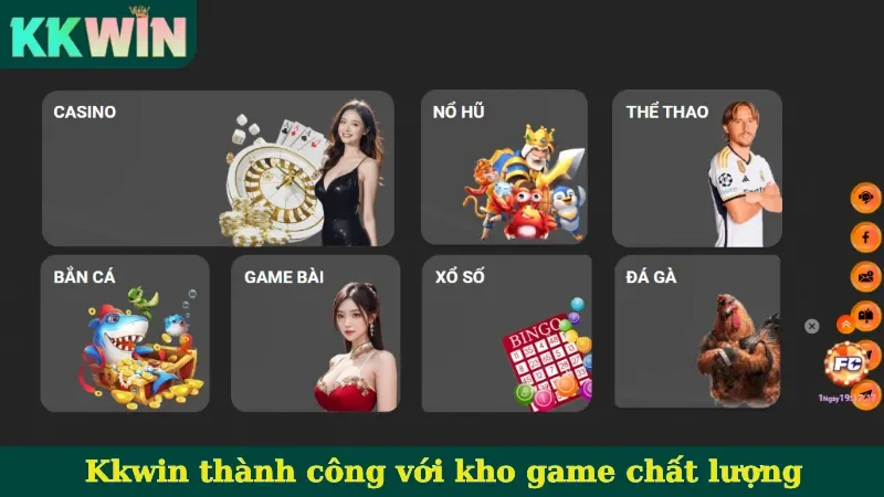 Kkwin thành công với kho game chất lượng