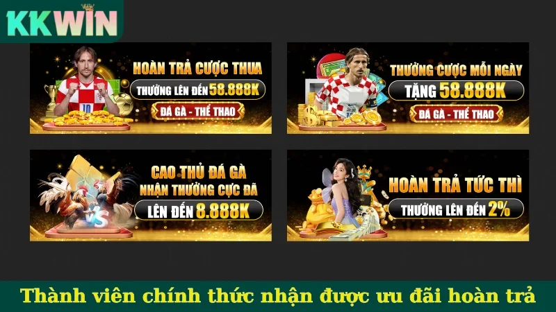 Thành viên chính thức nhận được ưu đãi hoàn trả