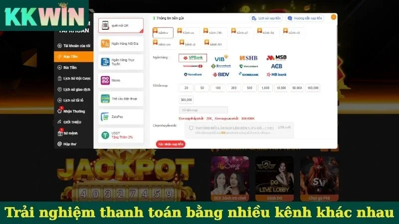 Trải nghiệm thanh toán bằng nhiều kênh khác nhau